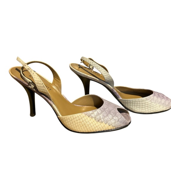 EUC Karen Scott Women's Cream Peep-Toe Heels - Picture 3 of 6